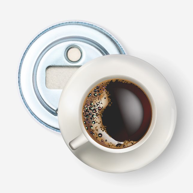 A Cup of Black Coffee Bottle Opener (Front)