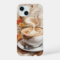 A Cup of Cappuccino with Flowers Background