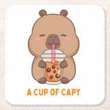 "A Cup Of Capy" Paper Coaster