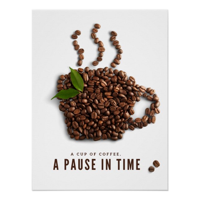 A Cup of Coffee, A Pause in Time – Artistic Coffee Poster (Front)