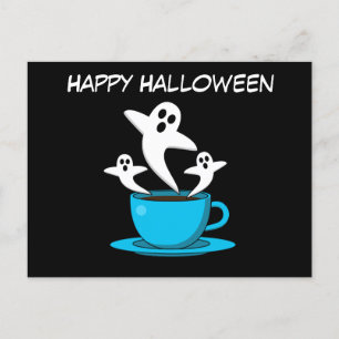 A Cup of Ghost Smoking Coffee   Add Name Announcement Postcard