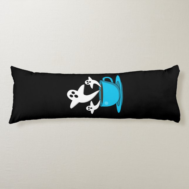 A Cup of Ghost Smoking Coffee Body Cushion (Front)