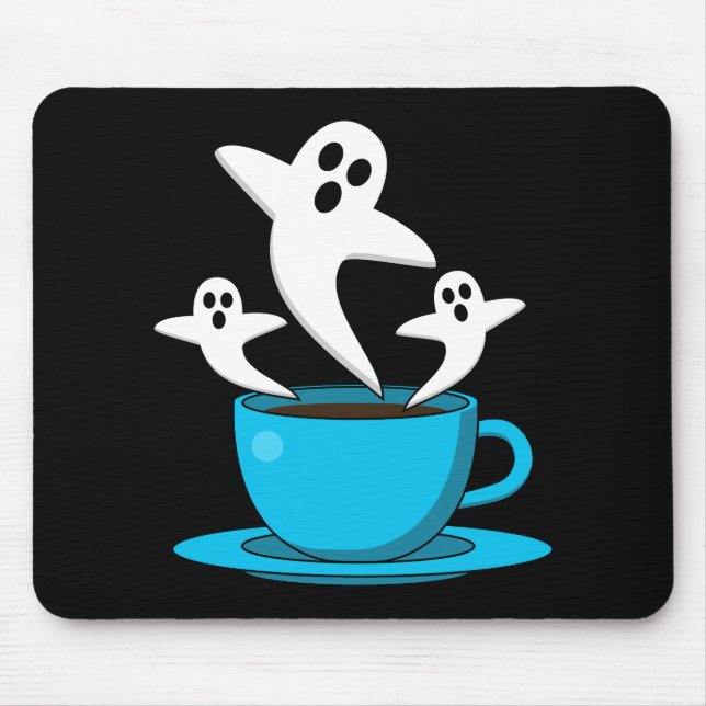 A Cup of Ghost Smoking Coffee Mouse Pad (Front)