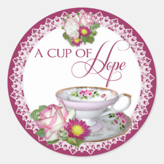 A cup of hope round stickers