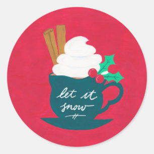 A Cup of Let It Snow Classic Round Sticker