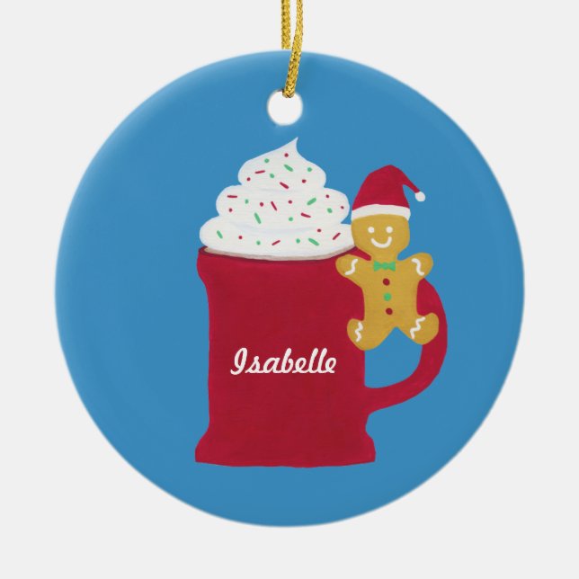A Cup of Merry Christmas Ceramic Tree Decoration (Front)