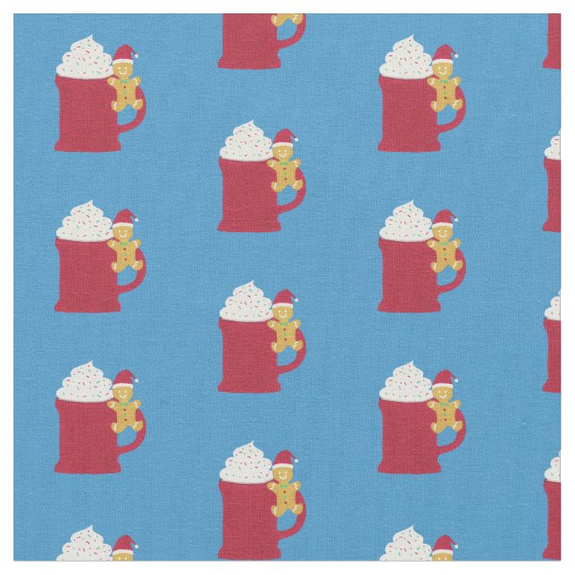 A Cup of Merry Christmas Fabric (Close Up)