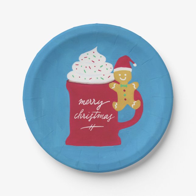 A Cup of Merry Christmas Paper Plate (Front)