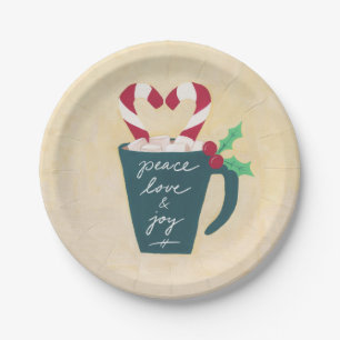A Cup of Peace, Love and Joy Paper Plate