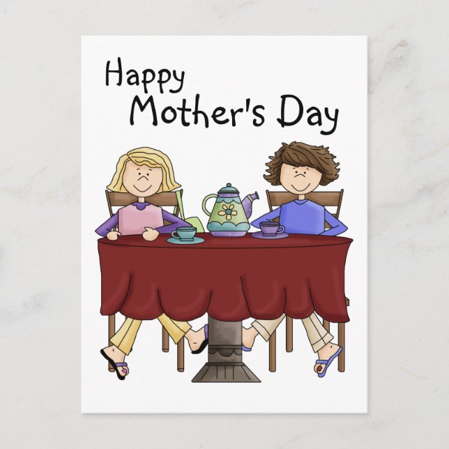 A cup of tea for my Mum - Customised Postcard (Front)