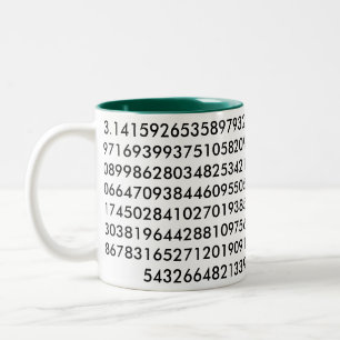 A cup reminding you of up to 300 digits of Pi