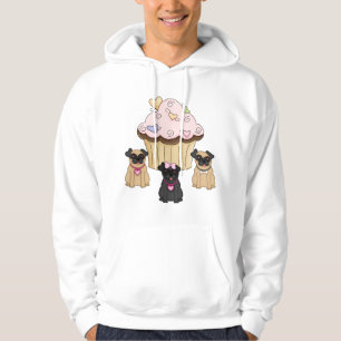 A Cupcake Sweet Pug Dogs Hoodie