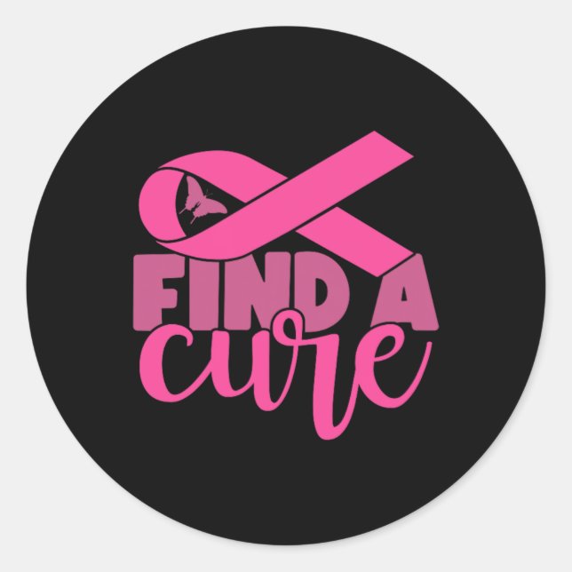 A Cure Breast Cancer Awareness  Classic Round Sticker (Front)