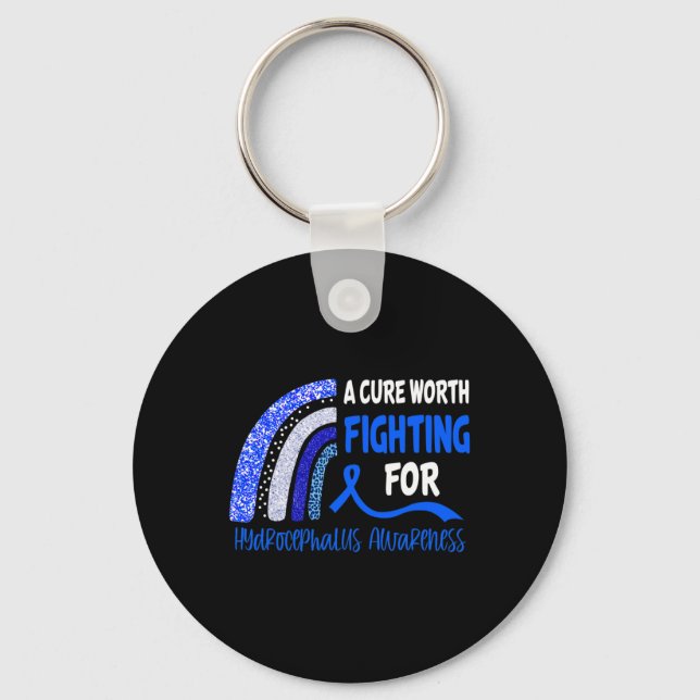 A Cure Worth Fighting For Hydrocephalus Awareness  Key Ring (Front)