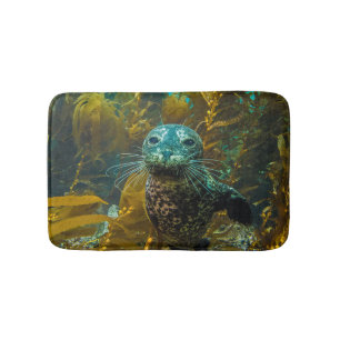 A Curious Harbour Seal Kelp Forest   Santa Barbara Bath Mat