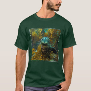 A Curious Harbour Seal Kelp Forest   Santa Barbara T-Shirt