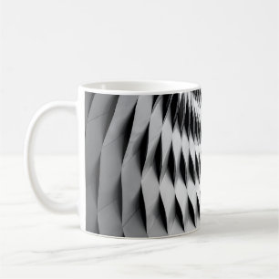 A curved facade covered in white latticework coffee mug