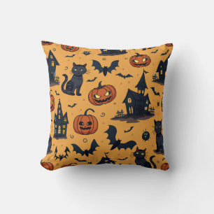 A cushion is designed to be suitable for Halloween