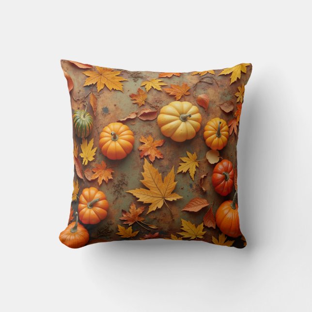 a cushion that represents autumn (Front)