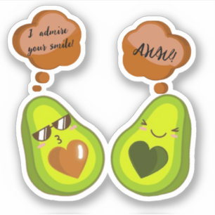 A CUSTOM  CUTE AVOCADO STICKERS