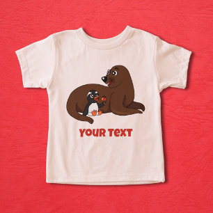 A custom friendly seal and a penguin cartoon