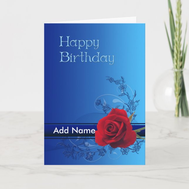 A customisable floral birthday card (Front)