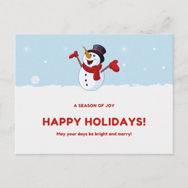 A Customisable Happy Holidays Postcard! Postcard (Front)