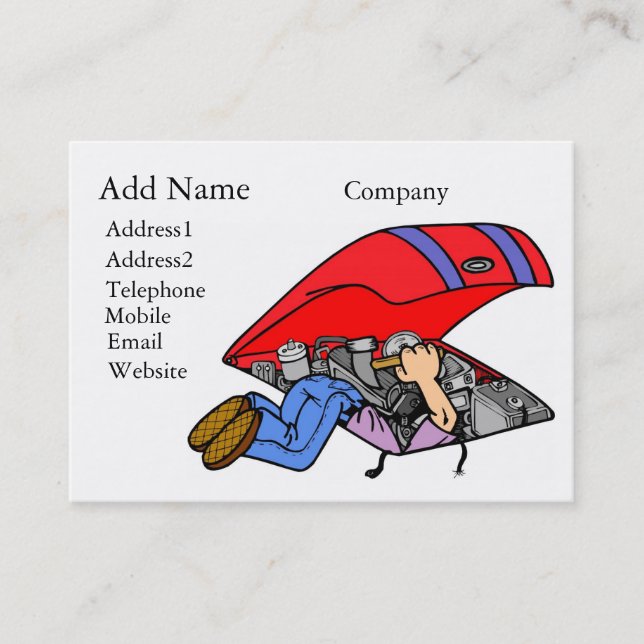 A Customisable Mechanics Business/Profile Card (Front)