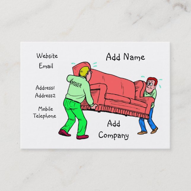 A Customisable Mover Business/Profile Card (Front)