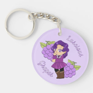 A Customise Key Chain with Cute Grape Chibi