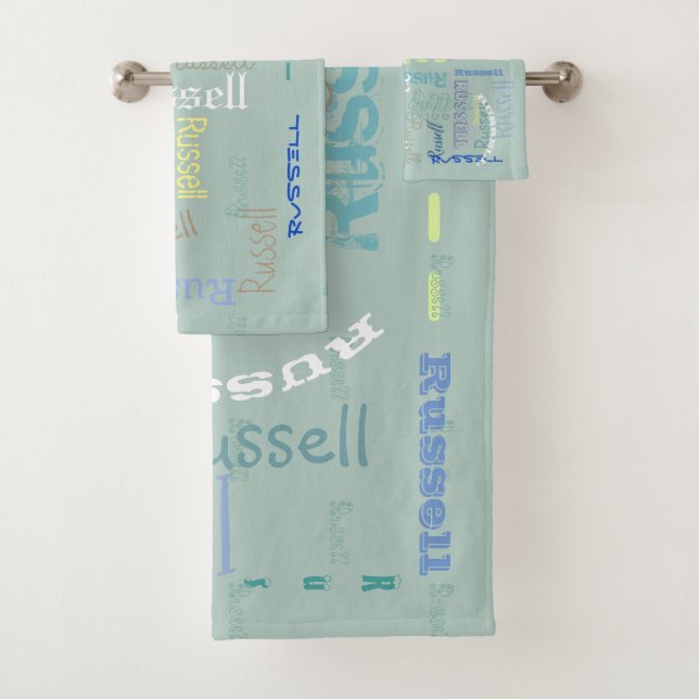 A customised name towel set-perfect for camp: (Insitu)