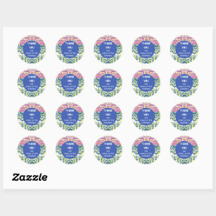 A customised "Thank you" sticker-design 11 Classic Round Sticker