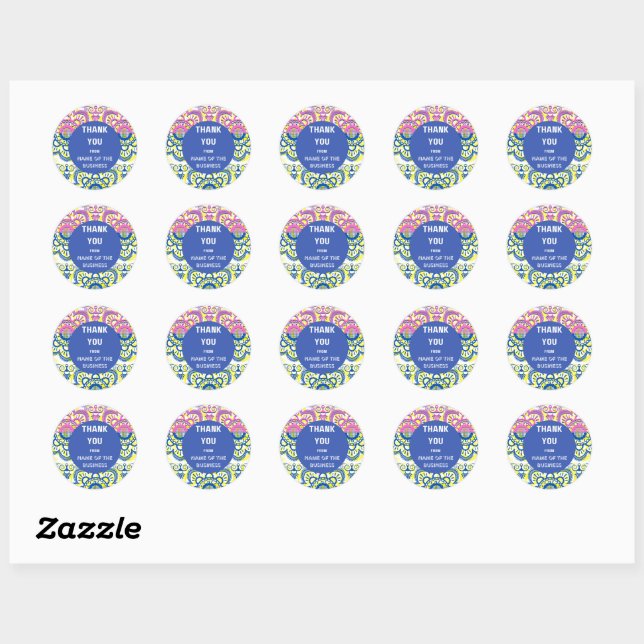 A customised "Thank you" sticker-design 11 Classic Round Sticker (Sheet)