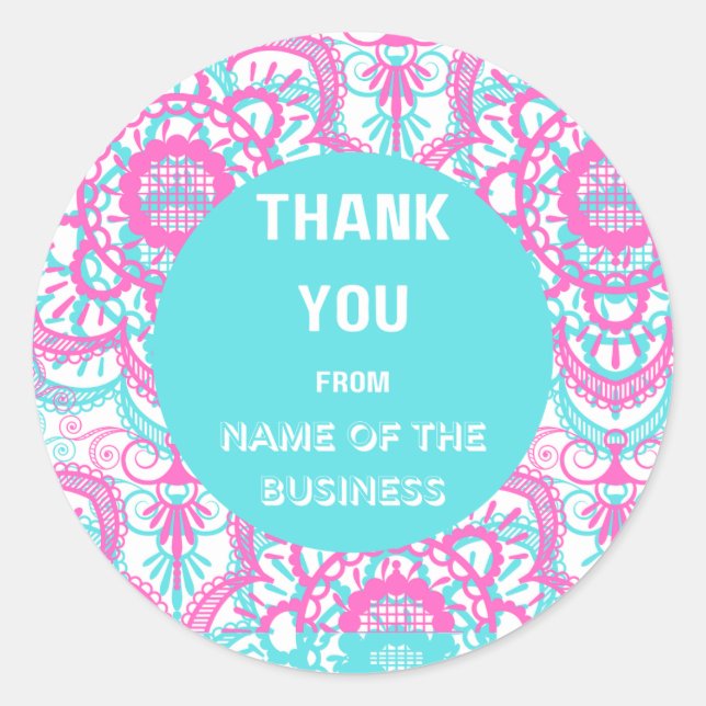 A customised "Thank you" sticker-design 12 Classic Round Sticker (Front)