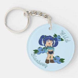 A Customized Key Chain with Cute Blueberry Chibi