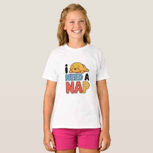 A cute and funny “Need A Nap” design featu T-Shirt