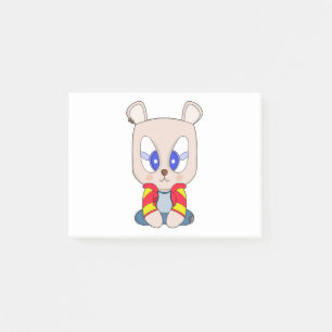 A cute and stylish bear with an ear piercing post-it notes