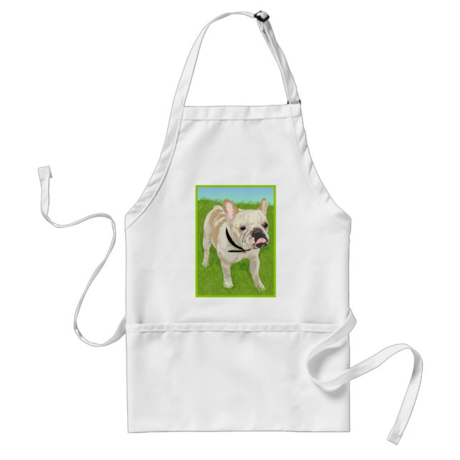 A cute Artistic & Whimsical French Bulldog Standard Apron (Front)