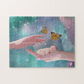 A cute baby boy in hand fantasy jigsaw puzzle