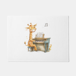 A Cute Baby Giraffe Plays The Guitar Doormat