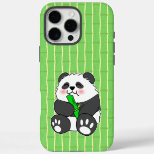 A Cute Baby Panda Eating Bamboo Stalk iPhone 16 Pro Max Case