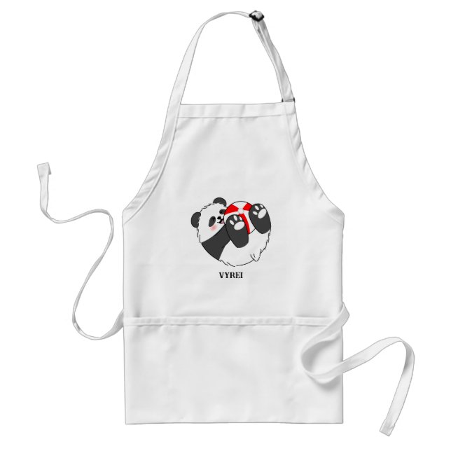 A Cute Baby Panda Playing with a Ball Standard Apron (Front)