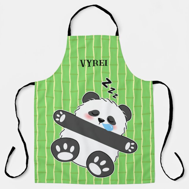 A Cute Baby Panda Sleeping Peacefully Apron (Front)