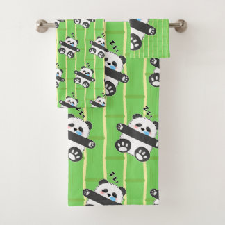 A Cute Baby Panda Sleeping Peacefully Bath Towel Set