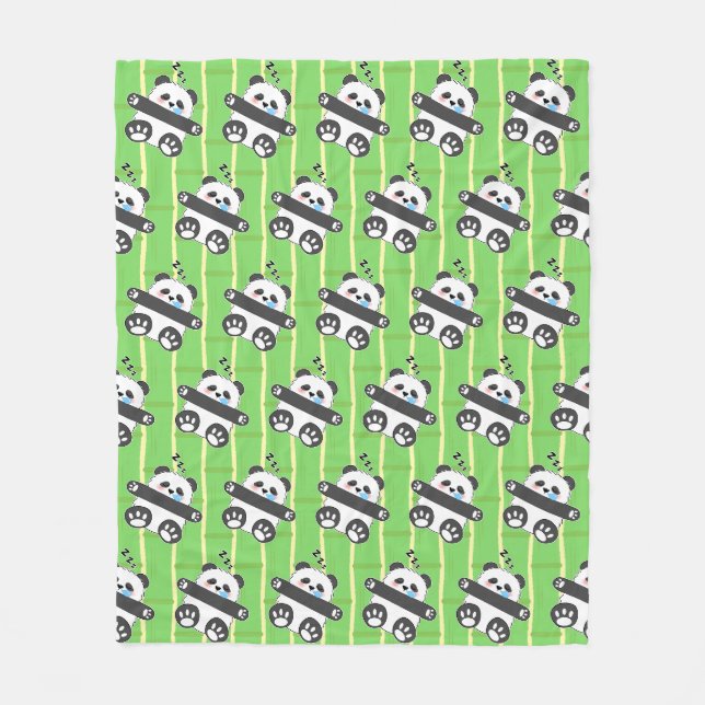 A Cute Baby Panda Sleeping Peacefully Fleece Blanket (Front)