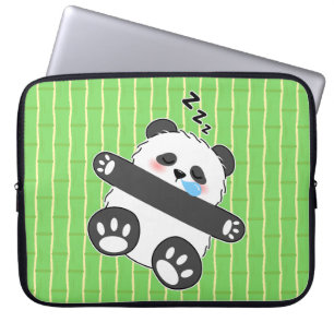 A Cute Baby Panda Sleeping Peacefully Laptop Sleeve