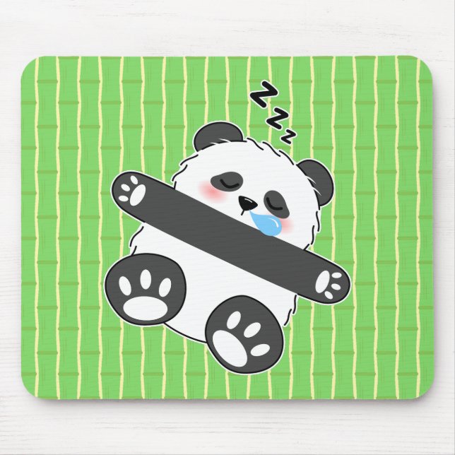 A Cute Baby Panda Sleeping Peacefully Mouse Pad (Front)