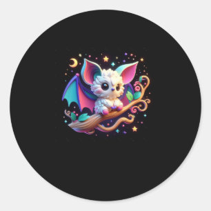A Cute Bat In The Dark Night. Sticker 