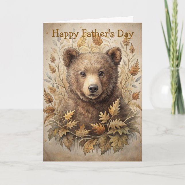 A Cute Bear in Forest Card (Front)