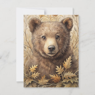 A Cute Bear in Forest Postcard
